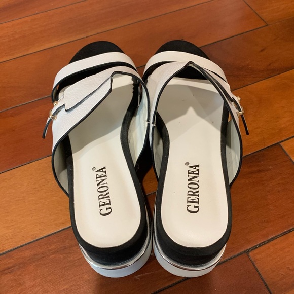 Geronea leather platform stylish sandals🔥 - Picture 4 of 16